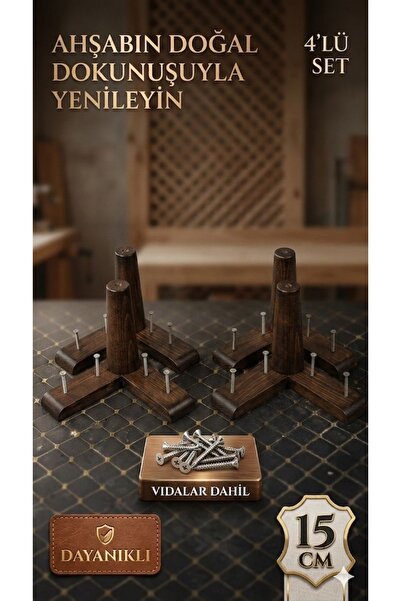 LEGORA WOOD DESİNG 1. Sınıf Gürgen Ağacı 15 Cm Koyu Ceviz Koltuk Baza Tv Ünit...