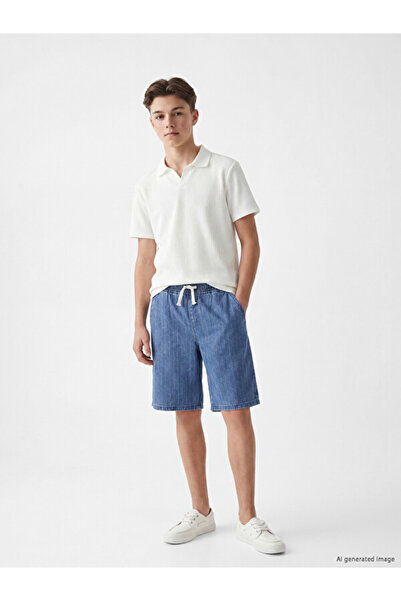 LC Waikiki Quality Parts Beli Corded Striped Boy's Jean Shorts from Çelebi Store