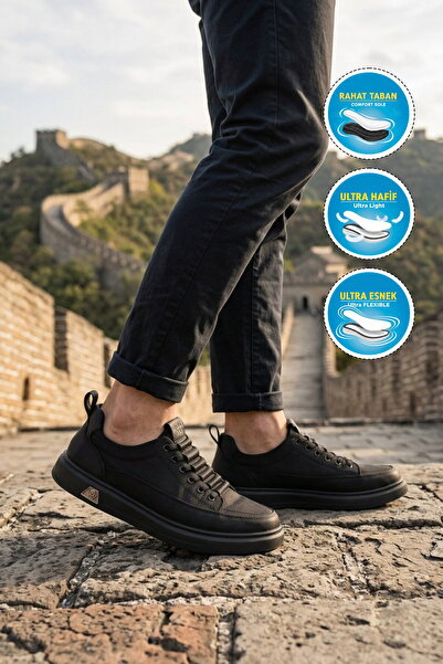 Guja Black Lightweight Flexible Linen Men's Casual Shoes 26Y510-2 m