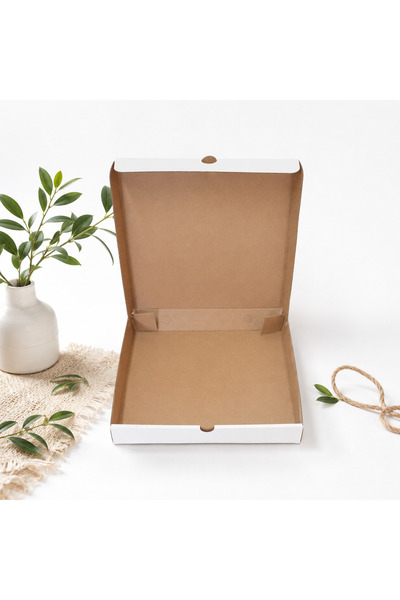 Değer Ambalaj Deger Ambalaj Pizza Kutusu 26x26x4 cm Beyaz 50'li Paket