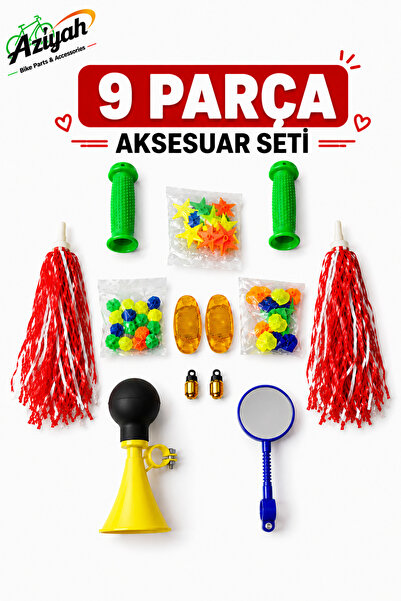 Aziyah Bisiklet Süsü Bisiklet Kornası Püskül, Elcik, Boncuk, Reflektör, Ayna ...