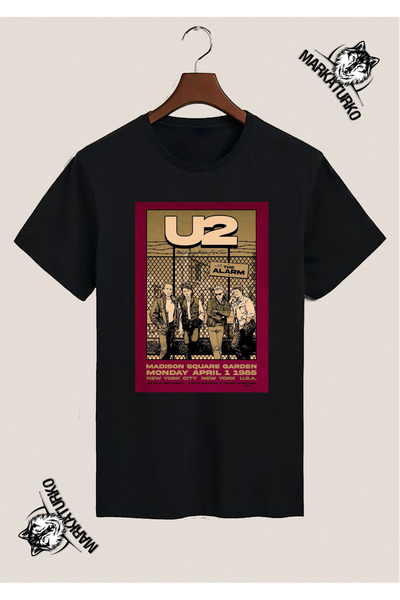 MarkaTurko U2 Music Band Custom Design Supplementation Printed Black T-Shirt