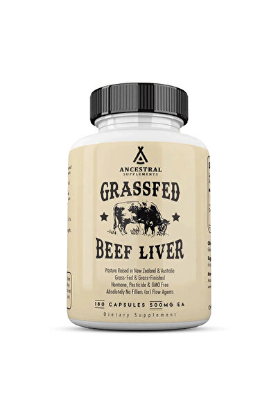 ANCESTRAL Grassfed Beef Liver 180 capsules 500 mg daphnelabs
