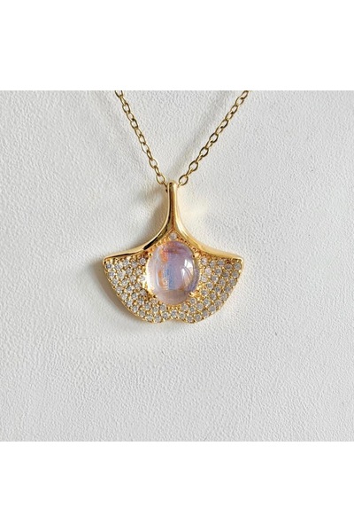 deluxe takı ve giyim Natural Stone Steel Necklace