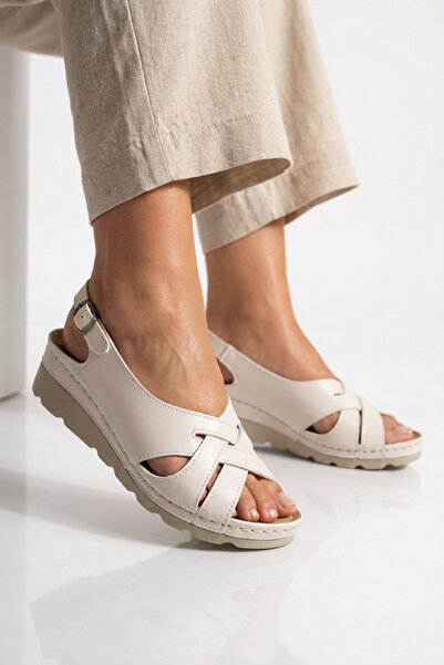 Step Stones Women's Cross-Strap Wedge Heeled Sandals |   Anatomical Orthopedi...