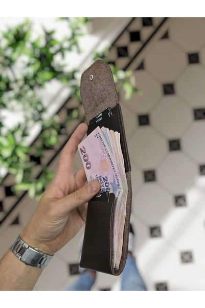 VİSSO Visso 571 Genuine Leather Legendary Trend Model Multi-Currency Wallet Unisex Card Holder with Snap Fastener Most Preferred Model