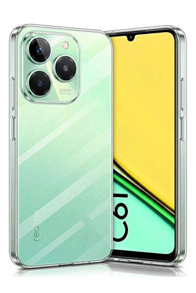 realme C61 (RMX3930) Uyumlu Kılıf Şeffaf Silikon Kamera Koruma Çıkıntılı ŞEFFAF