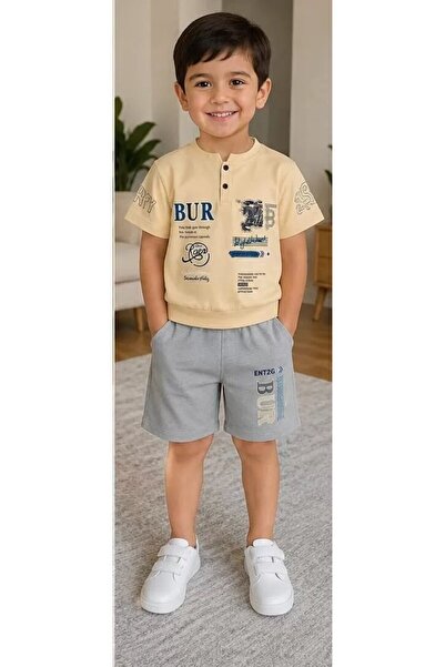 Generic Brand 2/5 Years Old Button Detailed Printed Children's Set