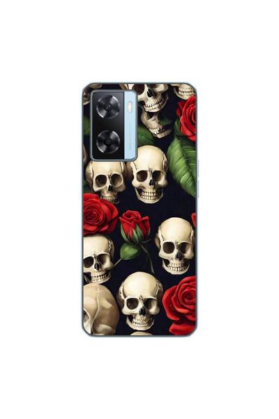 OEM Husa compatibila cu Oppo A57s Silicon Gel Tpu Model Skulls and Roses