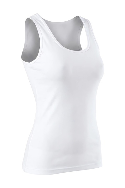 CottonVia 6 Pieces, Ribana Women's Undershirt, Thick Straps, 100% Cotton, White