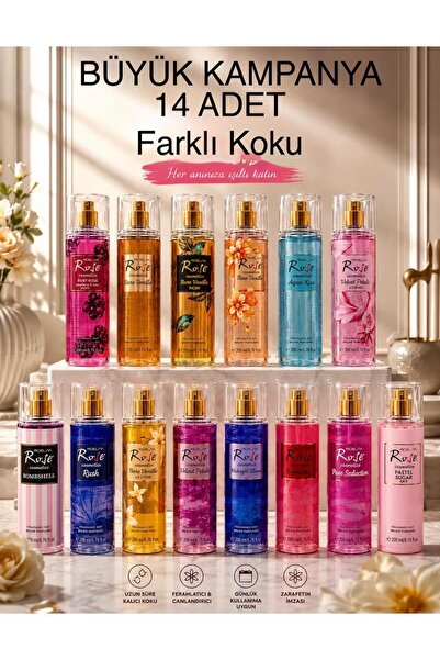 Forface 14 Farklı Koku Kadın Vücut Spreyi Seti 200 ML – Rose Kalıcı & Ferahla...