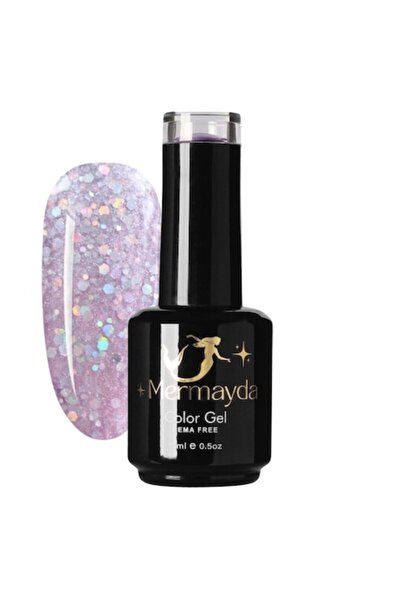 Mermayda Ojă semipermanentă, Fără Hema, ColorGel Lilac Charm, Sclipici mov, 1...