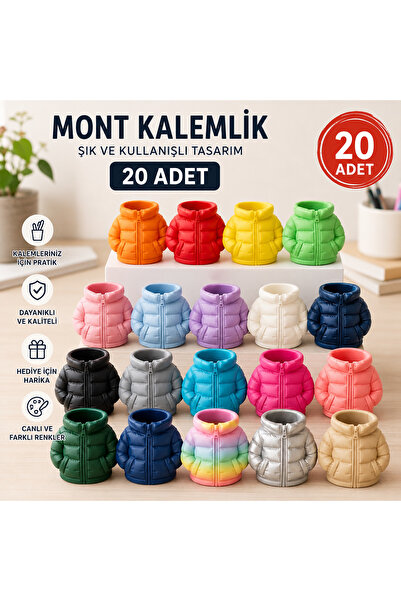 WeSank Toptan Mont Kalemlik 20’li Karışık Renk Paket – Dekoratif Masaüstü Kal...