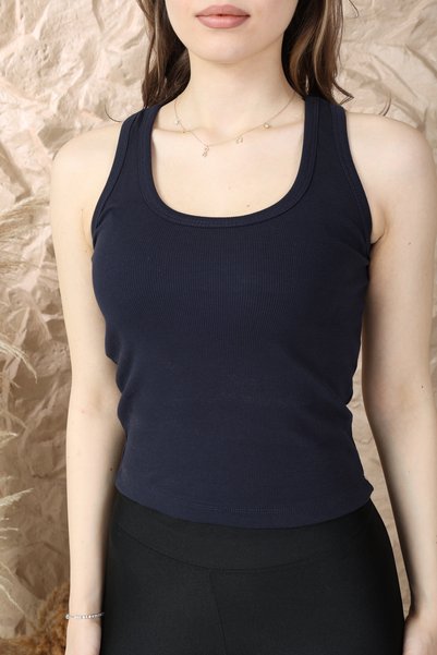 gamaro Women's Compact Combed Cotton Camisole Ribbed Tank Top Crop 95% Cotton 5% Elastane