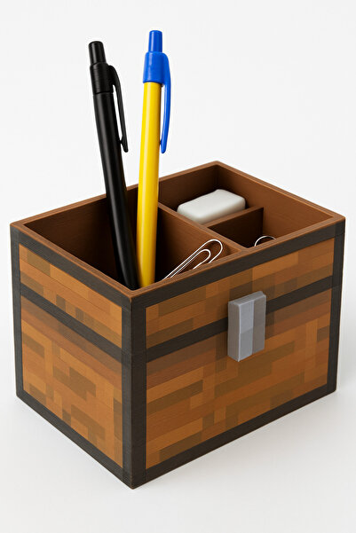 GAME SHOT Minecraft Chest Sandık Masa Organizeri Çok Bölmeli 3D Baskı