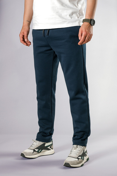 Souris Men's Indigo Jogger Pants with Lace-Up Elastic Waist, Relaxed Fit Sweatpants