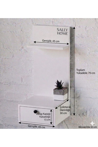 Sally Home Yatak Yanı Ünitesi - Askılı Komodin