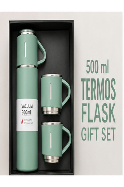 NO BRAND Θερμός με μόνωση κενού με 3 κούπες των 500 ml