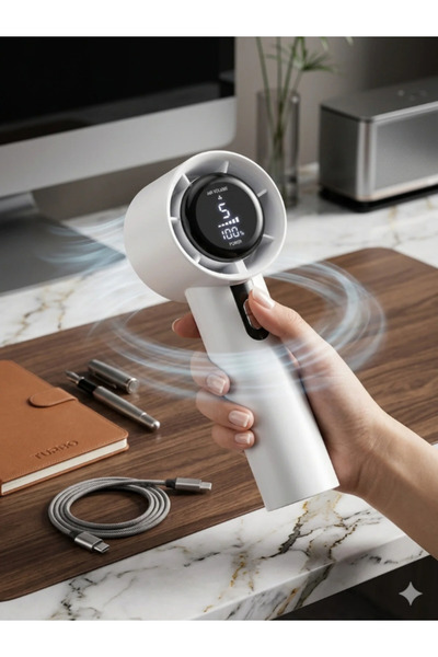 Genel Markalar Premium Yüksek Hızlı Taşınabilir El Fanı USB Şarjlı Sessiz Mini Fan
