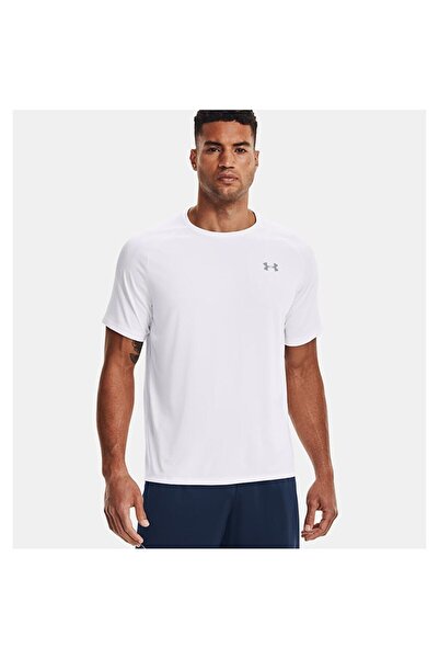 Under Armour تي شيرت تيك 2.0 للرجال باللون الأبيض برقبة دائرية