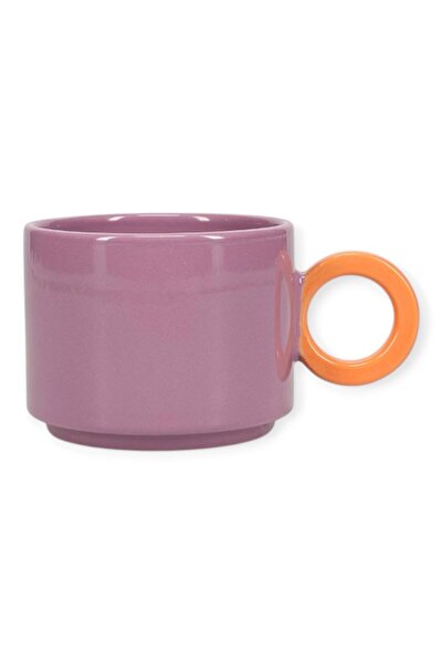 OEM Onahome Κούπα Κεραμική Μωβ-Πορτοκαλί LOU 280ml