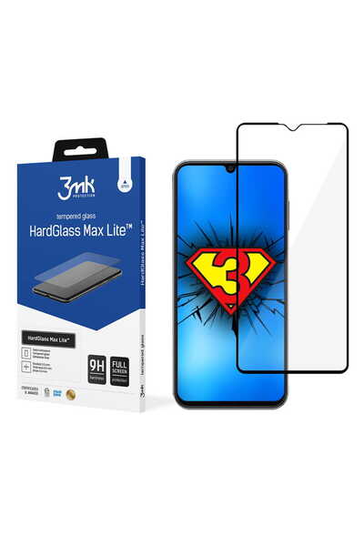 3MK HardGlass Max Lite - Sticlă securizată pentru Samsung Galaxy A14 (Negru)
