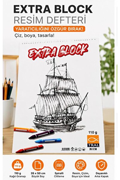 SEYFİKİRTASİYE 35x50 cm 15 sayfa Resim defteri 110 gr beyaz kağıt telli üstte...