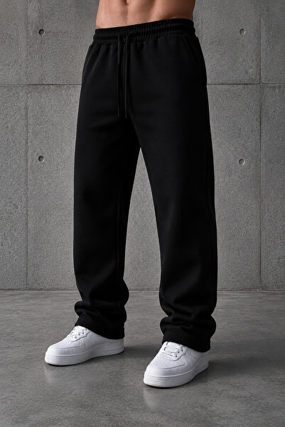 Montivo UrbanFlex Premium Yarım Baggy Erkek Siyah Eşofman Altı