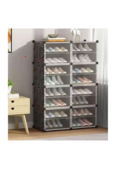 luxino Shoe rack - 16 cube rack black 200cm*50cm