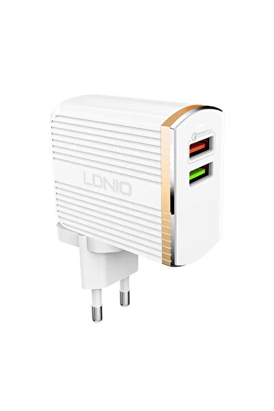 LDNIO SET ADAPTOR A2502Q 220V 2X USB 1X QC 3.0 1x 2,4A + CABLU MICRO