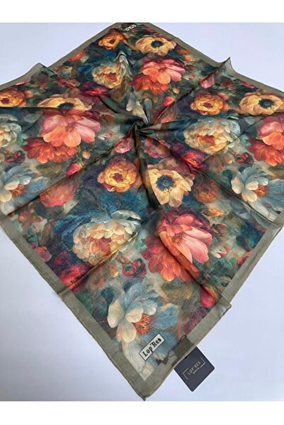 Butik Karışık Gül Desenli Lopres Pamuklu Soft Eşarp