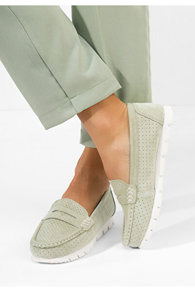 B T Shoes Mocasini dama piele Valerimia verzi
