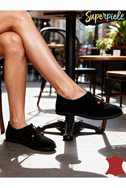 ANGEL BLUE Casual Shoes Made of Genuine Leather With a Very Low 1.5 cm Heel