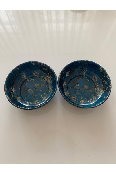 Home Beyaz Çiçek Desenli Metal Kase 2’li