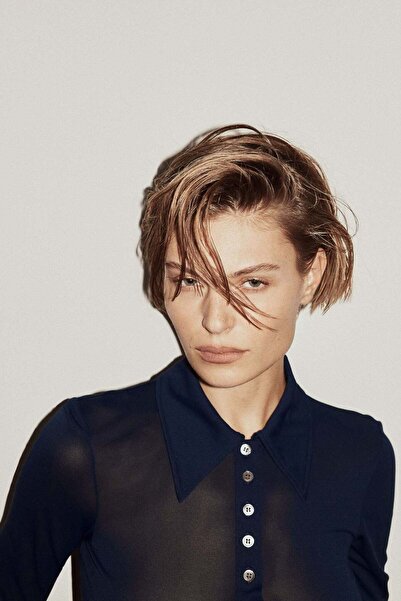 H&M Silk-blend polo shirt