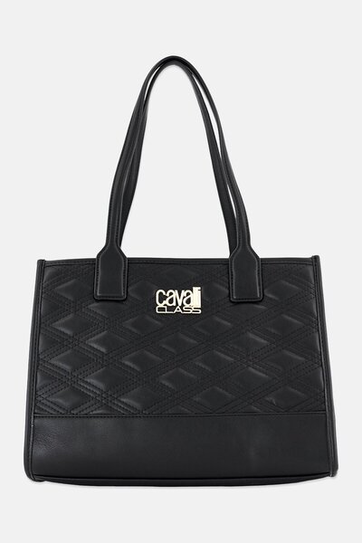 Cavalli Class Women Marinella Brand Logo Handbag, Black