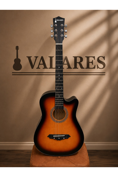 valares 38c Kesik Kasa Sap Ayarlı Akustik Gitar 38 inç Sunburst