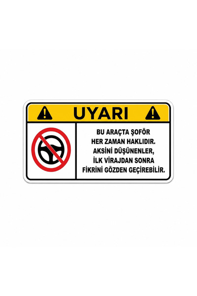 MİNUZ Araba Sticker Oto Etiket Espirili Araç Yazısı 10x5 cm Suya Dayanıklı