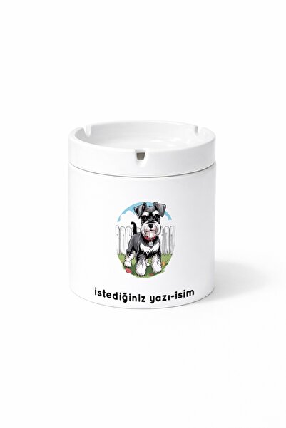 Kirbi Reklam Animal Miniature Schnauzer Printed Ash Tray Ashtray Gift