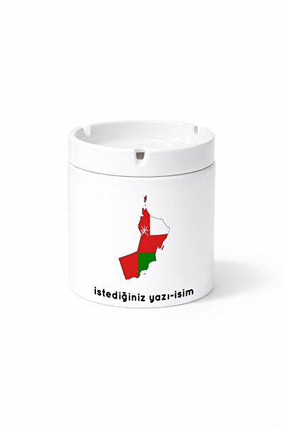 Kirbi Reklam منفضة سجائر مطبوعة على الوجهين بتصميم علم عمان، هدية
