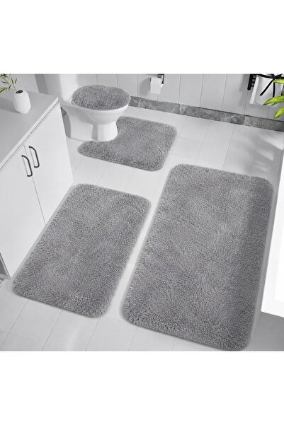 EKN BEĞENDİ HOME Kaymaz Taban Yıkanabilir Peluş Post 4’lü Banyo Halı Paspası ...