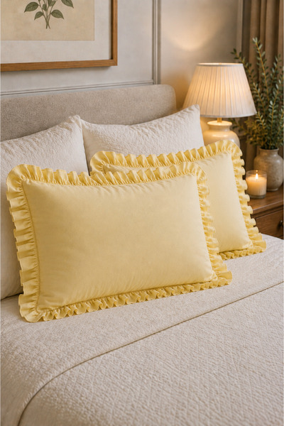 Ganita home Soly Fırfırlı Yastık Kılıfı | 2 Adet | 50 x 70 cm