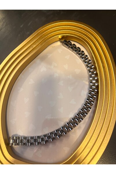 gozdeasutayaccessory سوار رجالي فضي اللون من الفولاذ