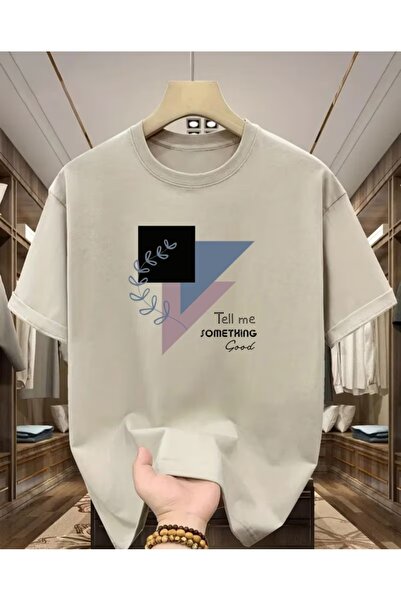 ORVIO Group Ανδρικό μπλουζάκι oversized – Μοντέρνο σχέδιο με στάμπα  "Tell Me...