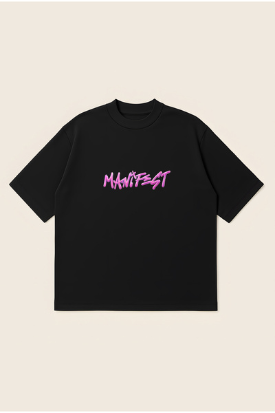 Moon Dancer Pink Manifest Oversize Boxy Cut Unisex 100% Cotton Printed Tshirt...