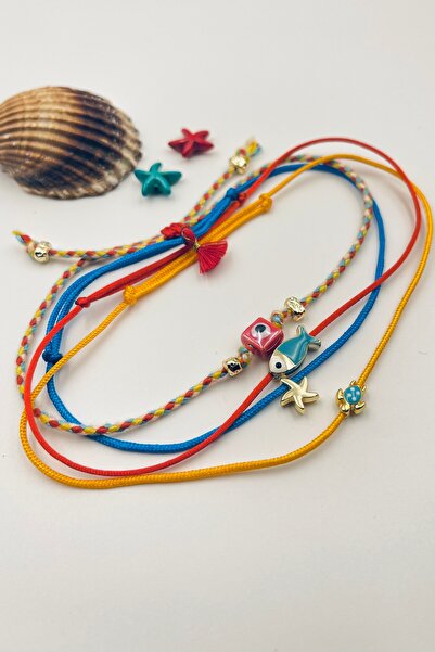 Concept HuBuTU 4 Pieces Bohemian Series Turtle Fish Evil Eye Figured Red Blue...