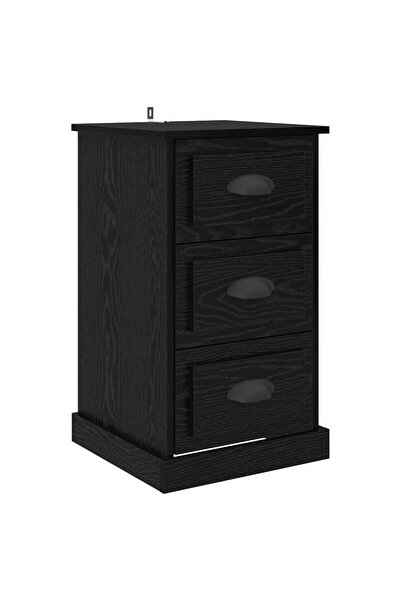 vidaxl Dulap de noapte Stejar Negru 39 x 39 x 67,5 cm Lemn compozit