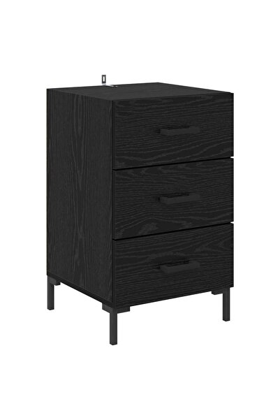 vidaxl Dulap de noapte Stejar Negru 40 x 40 x 66 cm Lemn compozit
