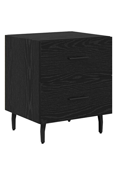 vidaxl Dulap de noapte Stejar Negru 40 x 35 x 47,5 cm Lemn compozit