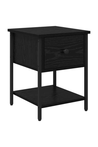 vidaxl Noptieră cu sertar Stejar Negru 34 x 35,5 x 45 cm Lemn compozit
